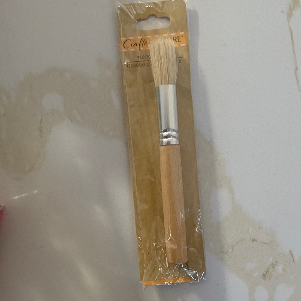 Crafts Etc. Natural Makeup Brush with Silver Accents
